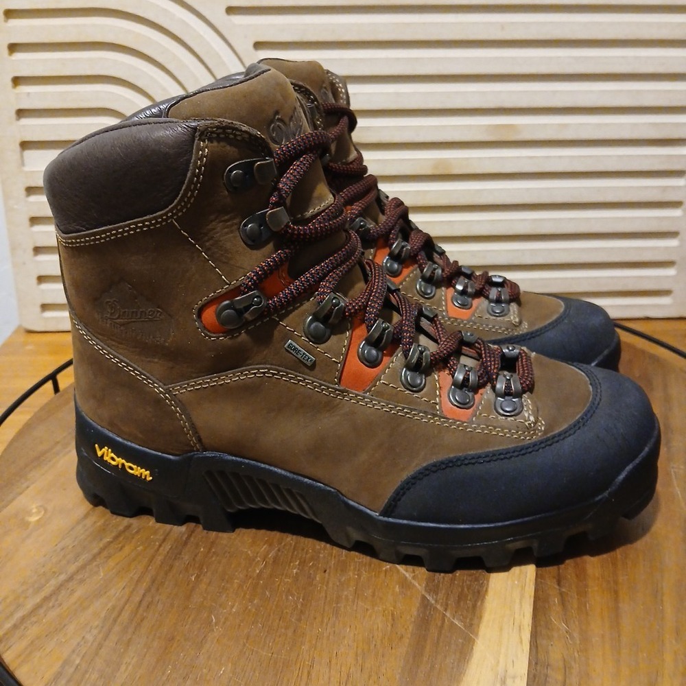 Danner Brown Leather Expedition GTX Womens Sz 10 Hiking Gore-Tex Vibram Boots